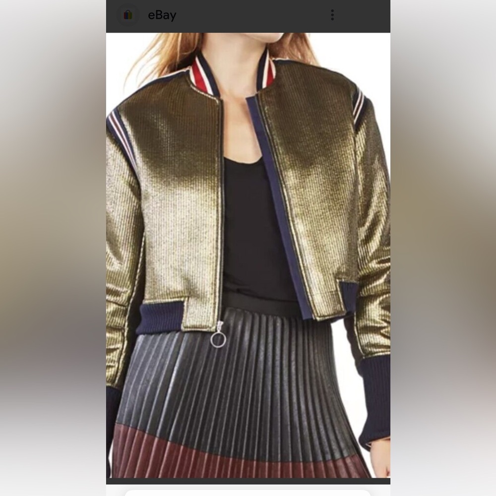 BCBGMAXAZRIA “Andreas” Mettalic Gold   Jacquard Bomb. Like New. Medium.